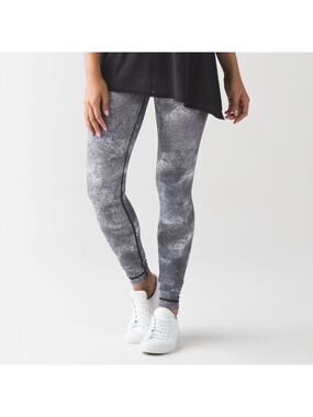 LULULEMON Wunder Under Pant Leggings Diffusion White Black 6